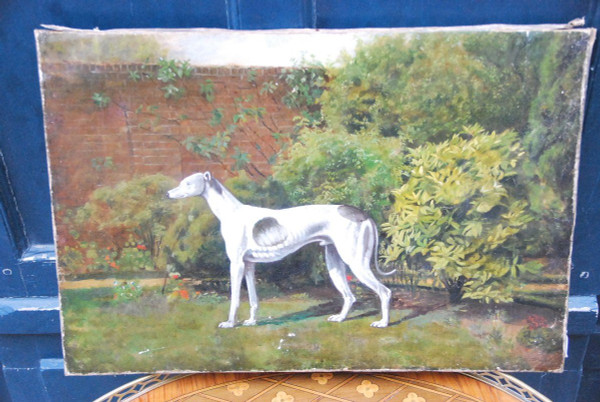 Whippet greyhound, English school 19th century