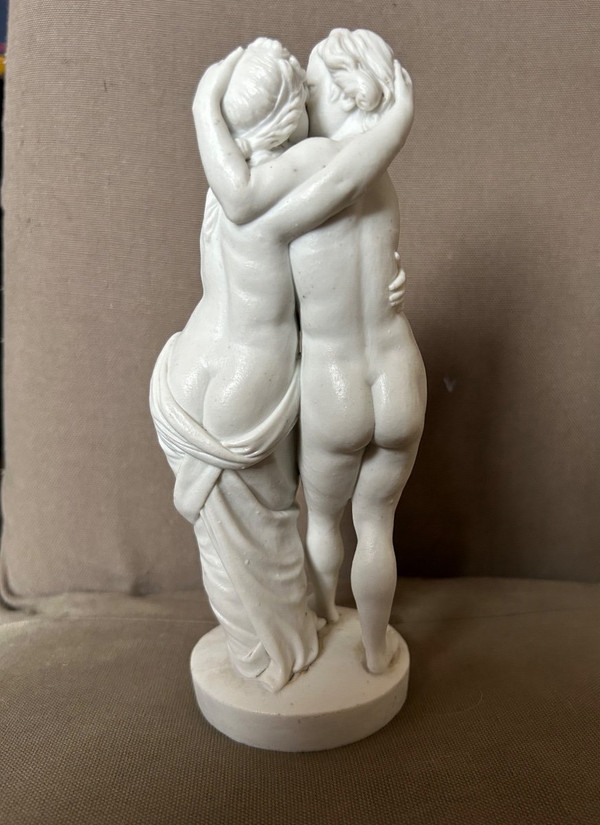 Amour Et Psyché - Sculpture En Biscuit De Porcelaine D’époque XVIIIème Siècle