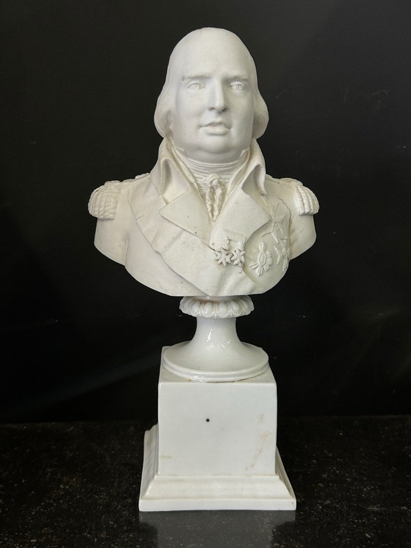Büste Von Ludwig XVIII. Porzellan Biskuit 19. Jahrhundert H 38 cm
