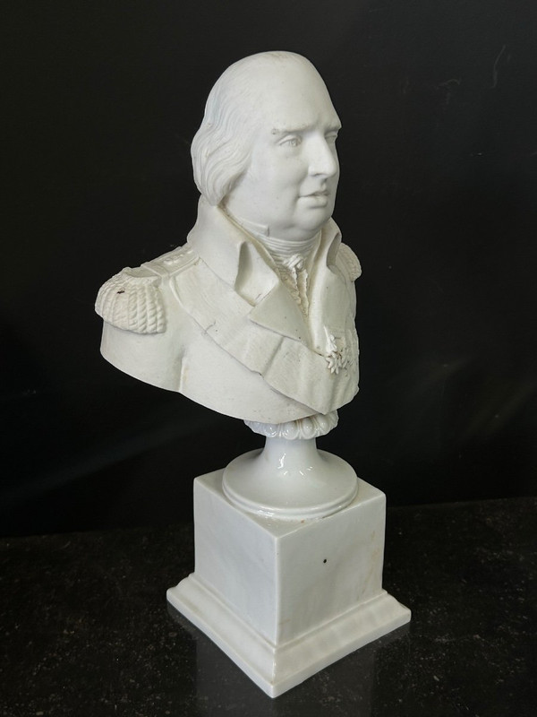 Büste Von Ludwig XVIII. Porzellan Biskuit 19. Jahrhundert H 38 cm