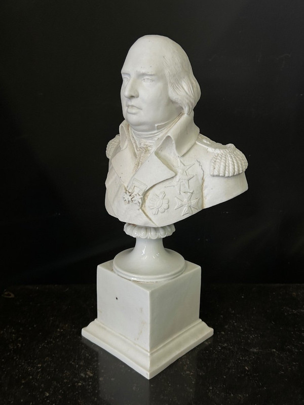 Büste Von Ludwig XVIII. Porzellan Biskuit 19. Jahrhundert H 38 cm