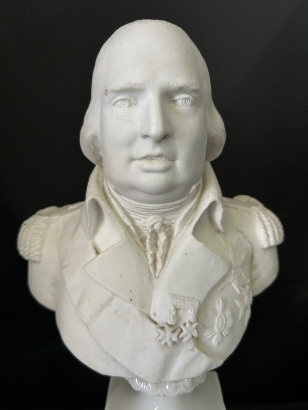 Büste Von Ludwig XVIII. Porzellan Biskuit 19. Jahrhundert H 38 cm