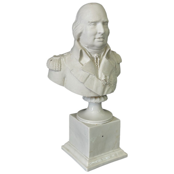 Bust Of Louis XVIII In Porcelain Biscuit 19th Century H 38 cm