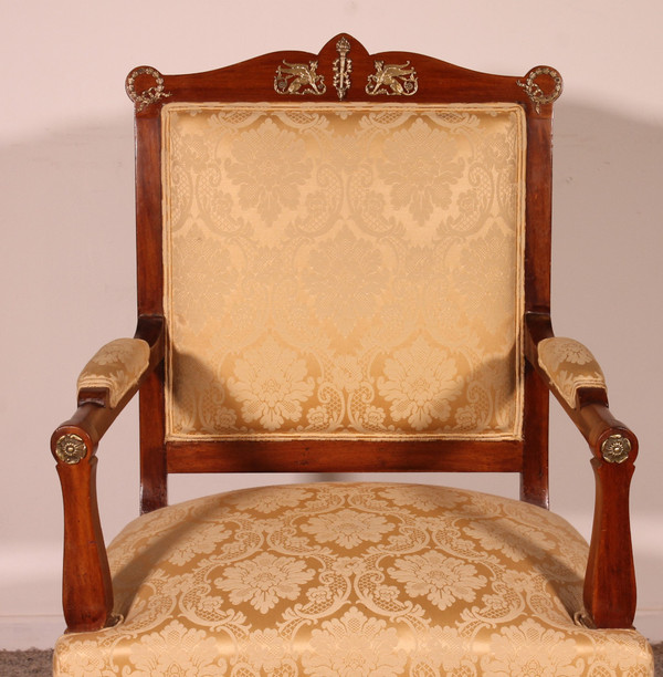Fauteuil En Acajou De Style Empire