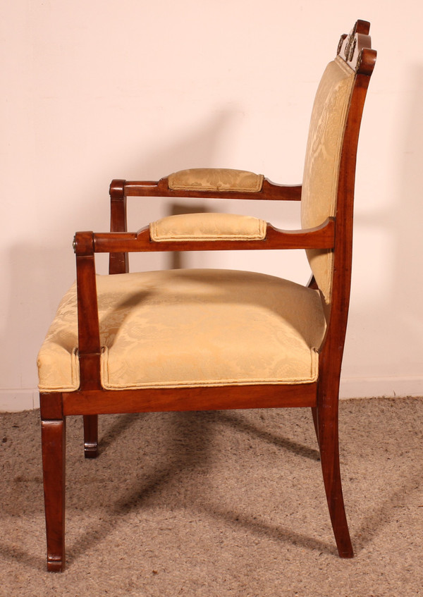 Fauteuil En Acajou De Style Empire