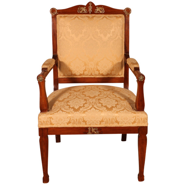 Fauteuil En Acajou De Style Empire