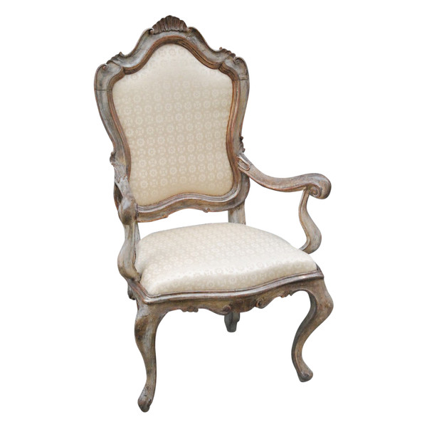 Venice , Large 18th century ceremonial armchair with frame