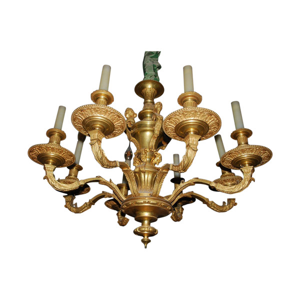 Mazarin, Important Lustre En Bronze Doré  De Style Louis XIV