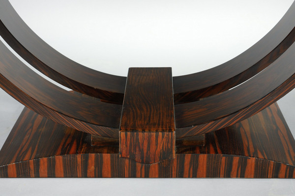 RECTANGULAR DINING TABLE IN MACASSAR EBONY VENEER, ART DECO PERIOD