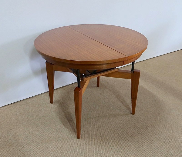„Hebe- und Senke“-Tisch aus Mahagoni – 1970er Jahre