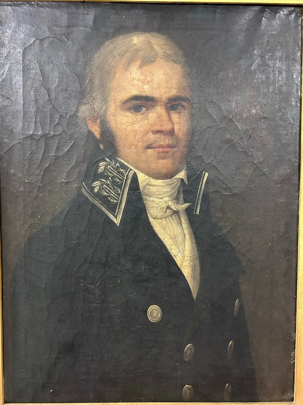 Portrait D’homme époque Empire - Huile Sur Toile