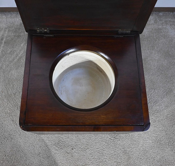 Chaise d’Aisance Victorienne en Acajou massif, Angleterre – 2ème partie XIXe