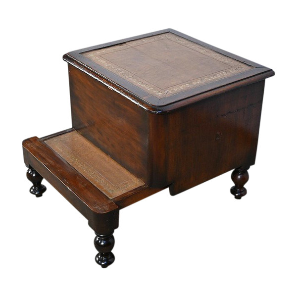 Chaise d’Aisance Victorienne en Acajou massif, Angleterre – 2ème partie XIXe