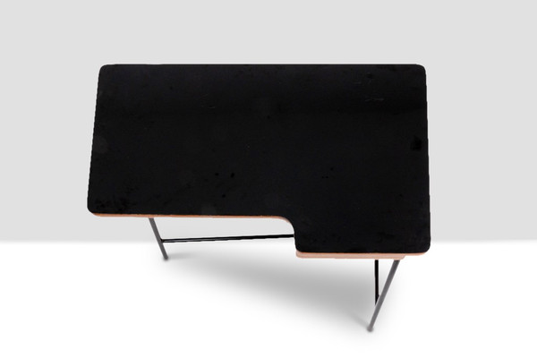 Jacques Hitier pour MBO, Bureau en chêne et métal noir, année 1951