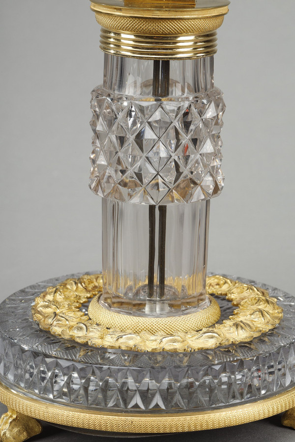 Miroir de toilette en Cristal taillé et monture en bronze doré Charles X