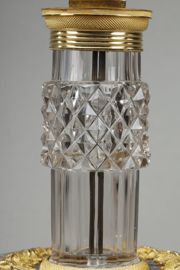 Miroir de toilette en Cristal taillé et monture en bronze doré Charles X