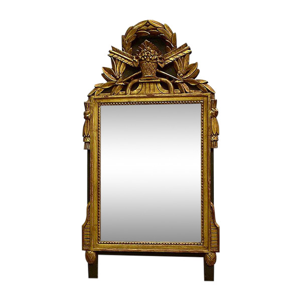 Miroir Rectangulaire en Bois Doré, style Louis XVI – Début XXe