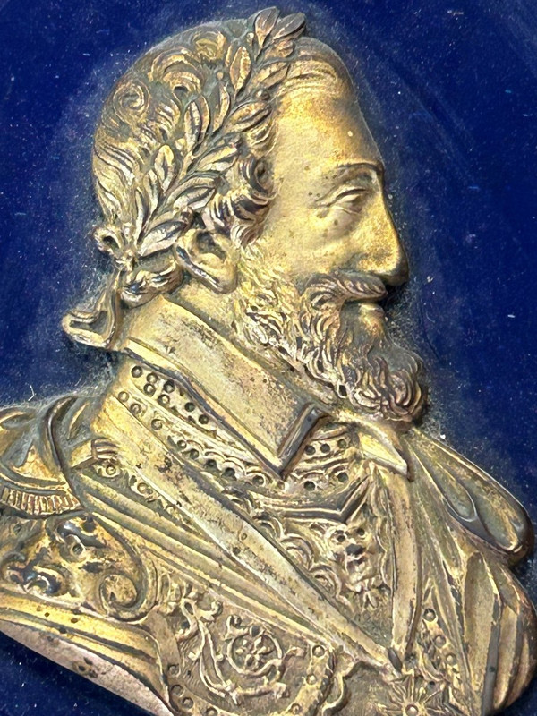 Pair De Portraits En Médaillons - Profils En Bronze Doré Henry IV Et Sully époque XVIIIème