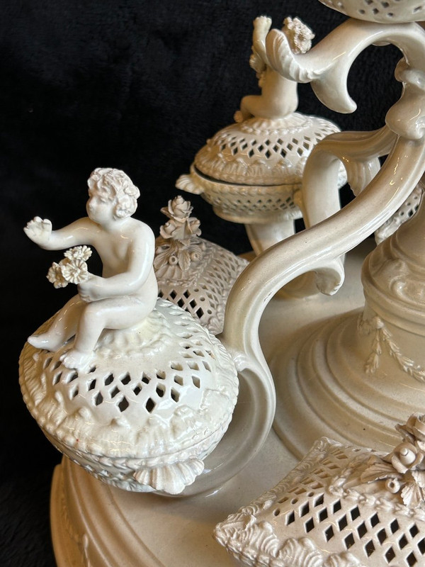 Grande piatto o centrotavola per la casa - Terracotta di Leeds, Inghilterra, 1780 circa - XVIII secolo