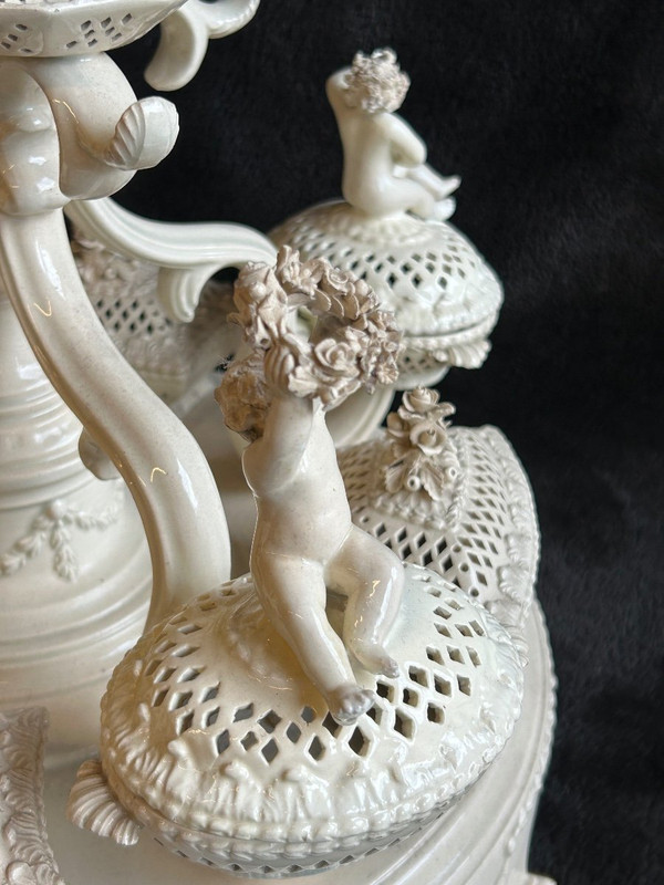Grande piatto o centrotavola per la casa - Terracotta di Leeds, Inghilterra, 1780 circa - XVIII secolo