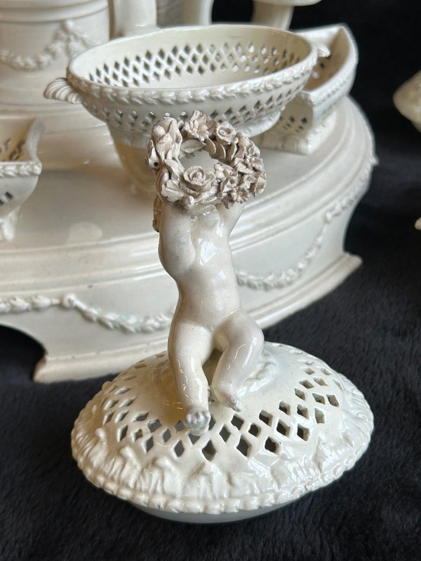 Grande piatto o centrotavola per la casa - Terracotta di Leeds, Inghilterra, 1780 circa - XVIII secolo