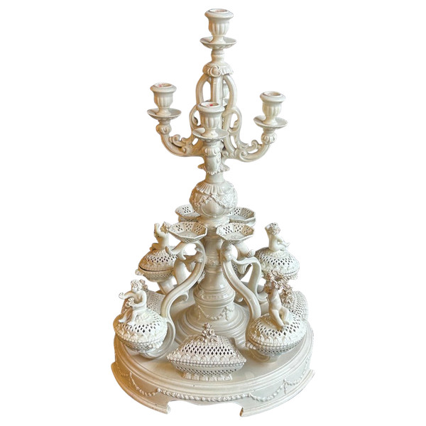 Grande piatto o centrotavola per la casa - Terracotta di Leeds, Inghilterra, 1780 circa - XVIII secolo