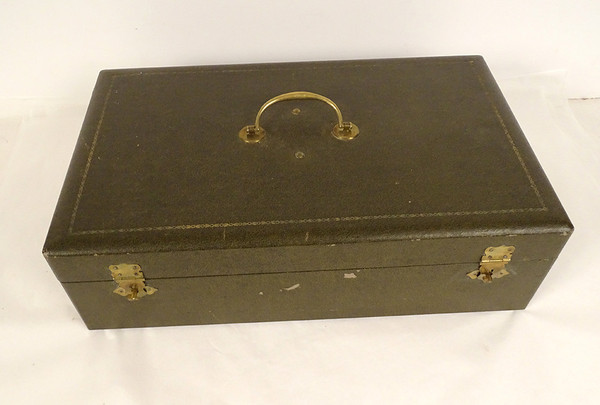 Housewife 62PC Silver Metal Cutlery Christofle Net Model 20th Century Box