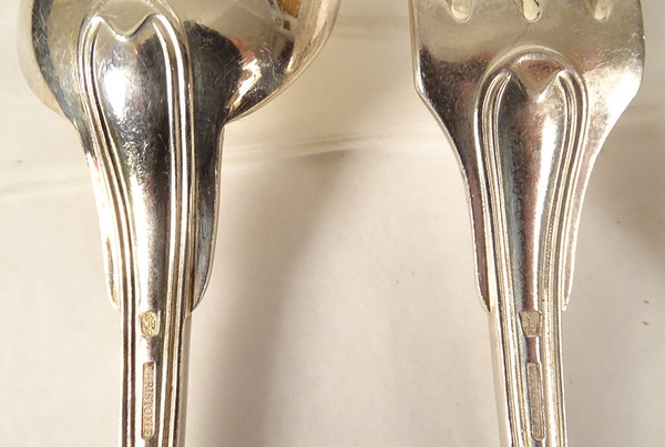 Housewife 62PC Silver Metal Cutlery Christofle Net Model 20th Century Box