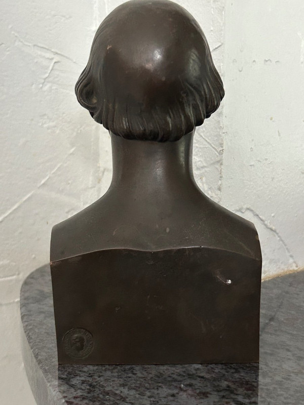 Paul Flosi Busto in bronzo del XIX secolo raffigurante Bouffe Datato 1853 Riduzione Colas