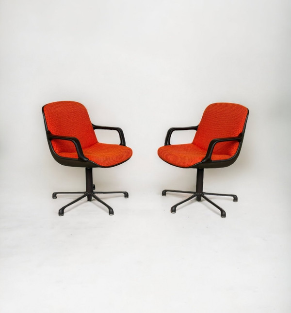 Charles Pollock (1902-1988) Pair Of Armchairs Comforto edition About 1970