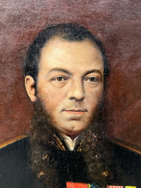 Louis Guédy (1847-1926) Militärisches Porträt eines Admirals oder Schiffskapitäns, datiert 1873