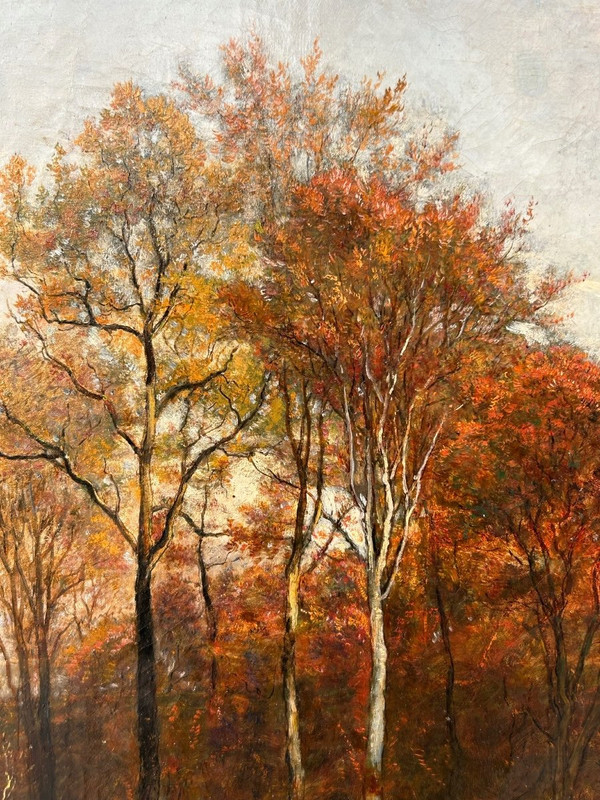 Théodore FOURMOIS (1814-1871) Huile Sur Toile - Paysage Champêtre Animé