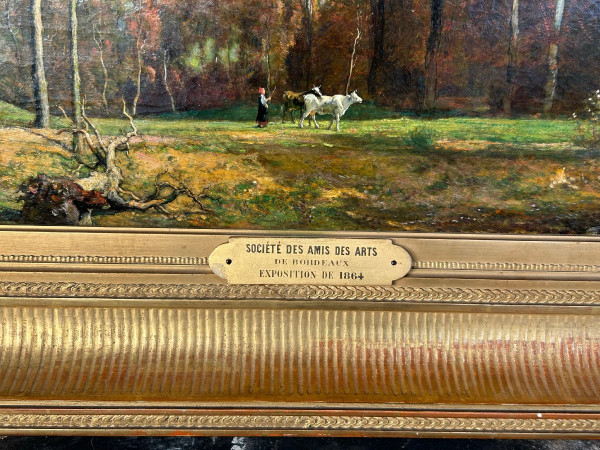 Théodore FOURMOIS (1814-1871) Huile Sur Toile - Paysage Champêtre Animé