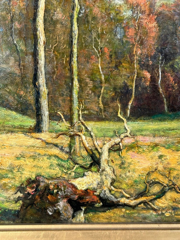 Théodore FOURMOIS (1814-1871) Huile Sur Toile - Paysage Champêtre Animé