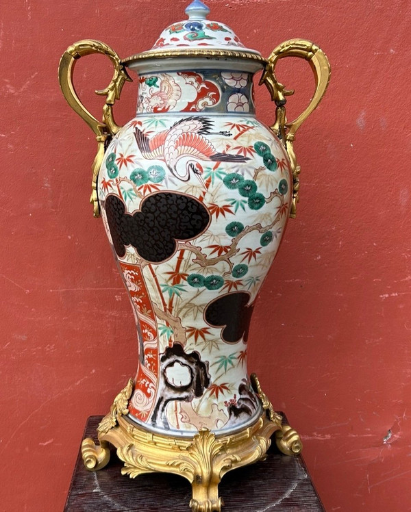 Important Japanese Vase Clock 19th Century Gilt Bronze Mount - Japan