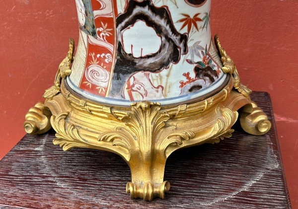 Important Japanese Vase Clock 19th Century Gilt Bronze Mount - Japan