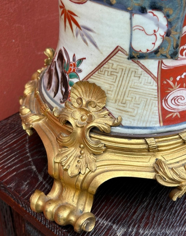Important Japanese Vase Clock 19th Century Gilt Bronze Mount - Japan