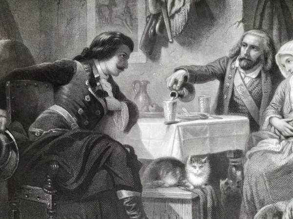 Gravure Scene de Genre d'Après Compte-Calix  Bonheur Passe Richesse