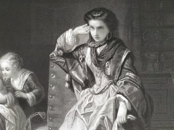 Gravure Scene de Genre d'Après Compte-Calix  Bonheur Passe Richesse