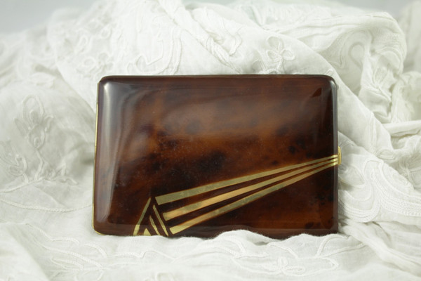 Art Deco lacquered metal case in its box circa 1930