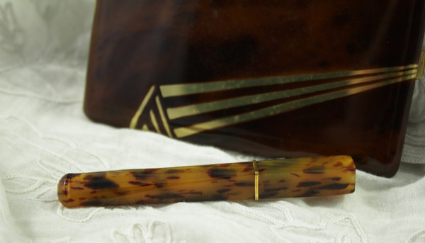 Art Deco lacquered metal case in its box circa 1930