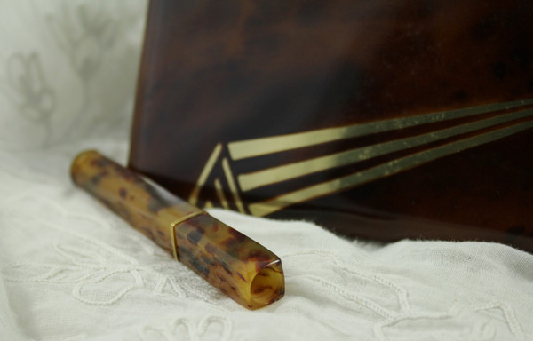 Art Deco lacquered metal case in its box circa 1930