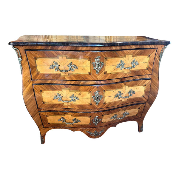 COMMODE 18ème LOUIS XV TRANSITION - TRAVAIL DE L'EST DE LA FRANCE