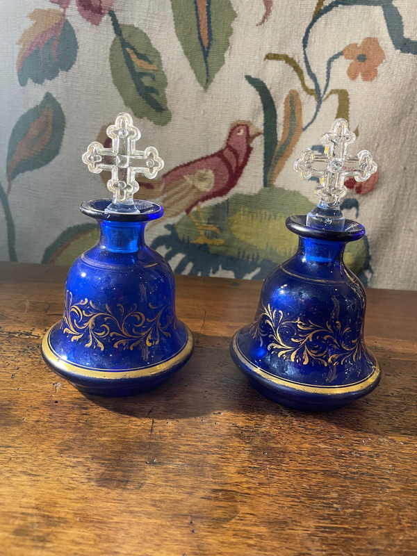 Flacons cristal bleus