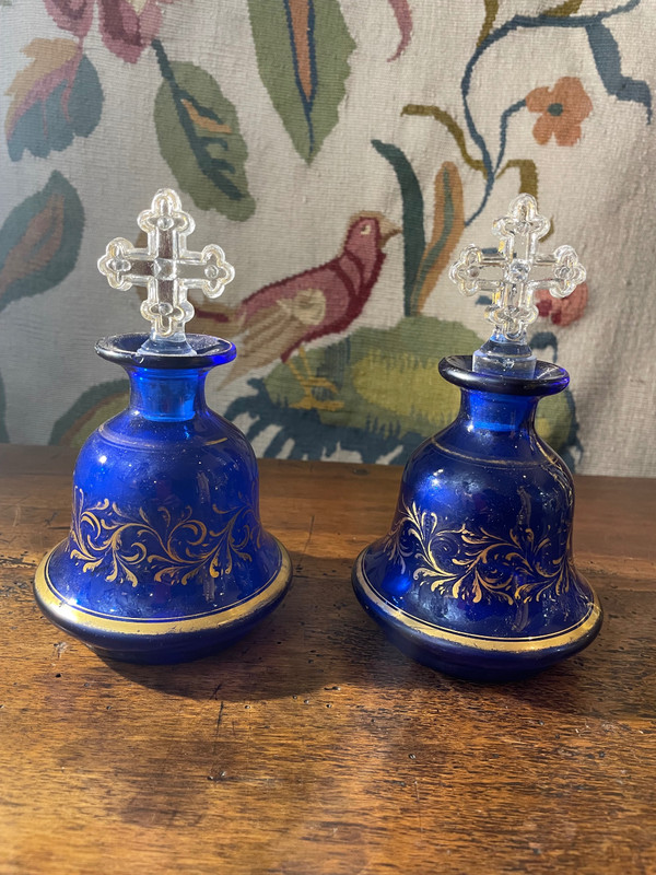Flacons cristal bleus