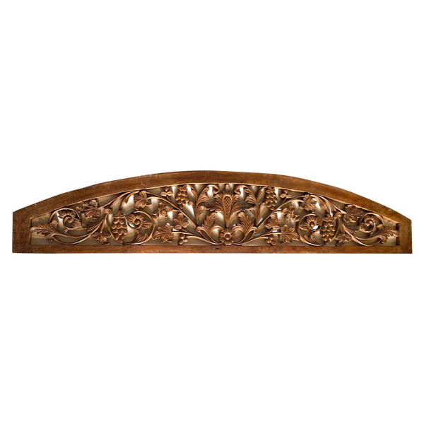 Boiserie. Haut de porte début XXème. Bois sculpté. Décor fleurs et fruits.