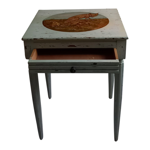 Bureau d'écolier XIXème avec éléments décoratifs