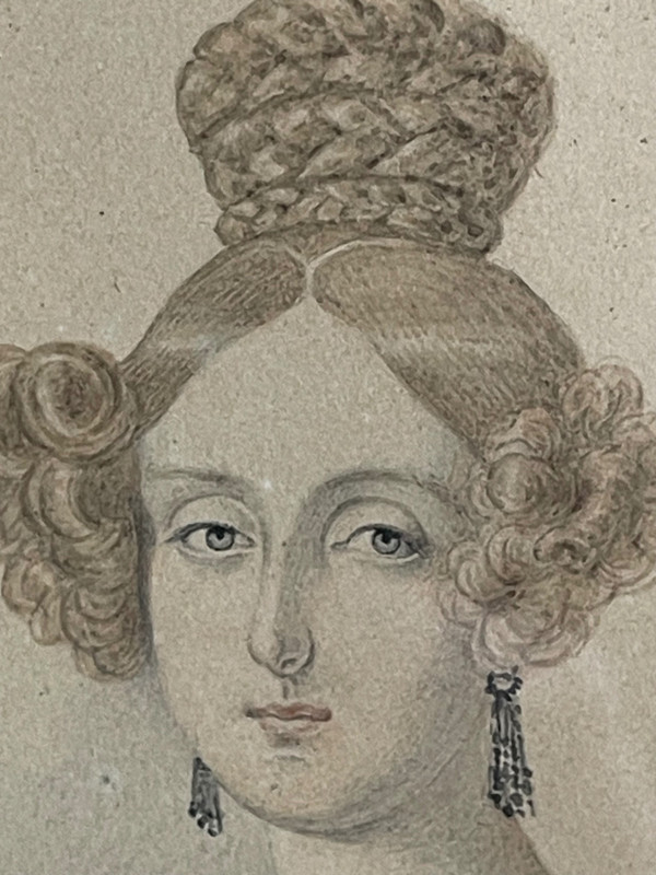PORTRAIT OF YOUNG WOMAN, 19th century.