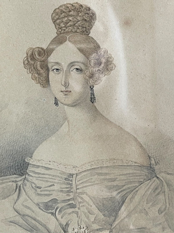 PORTRAIT OF YOUNG WOMAN, 19th century.