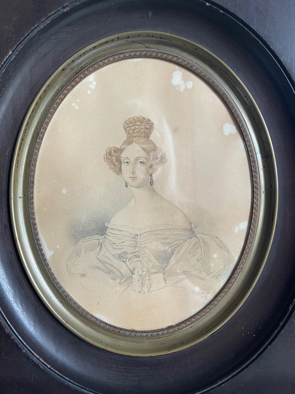 PORTRAIT OF YOUNG WOMAN, 19th century.